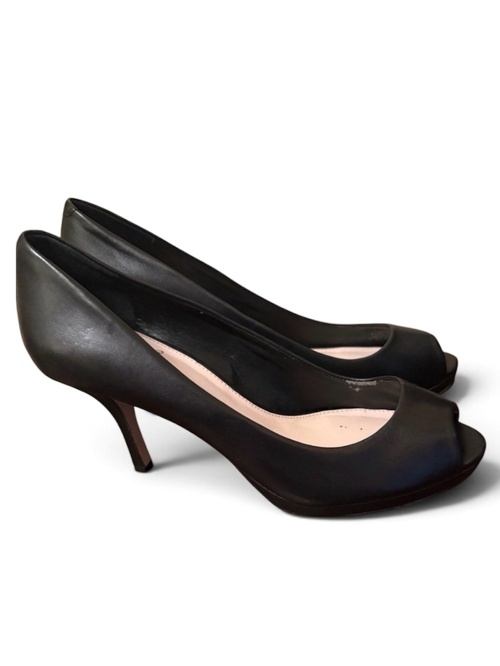 VINCE CAMUTO Black Leather Peep Toe Pumps sz. 8.5 NEW